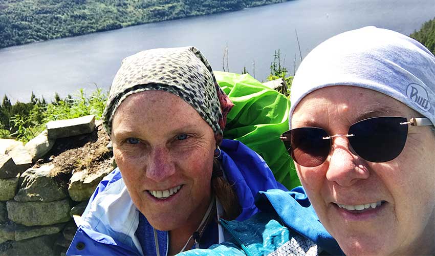 Becky Witt and her travelling companion on the Great Glen Way
